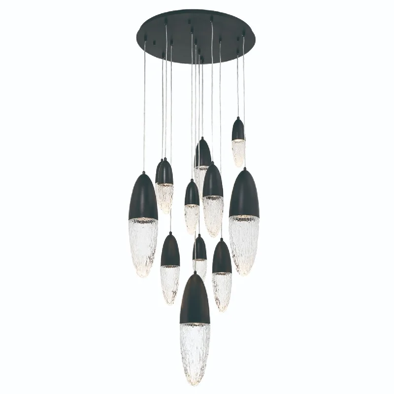 Industrial Lighting with High CRI (Color Rendering Index) for True Color PerceptionEcrou 30 in. 12 Lights LED Chandelier Matte Black Finish Industrial Lighting with High CRI (Color Rendering Index) for True Color PerceptionEcrou 30 in. 12 Lights LED Chandelier Matte Black Finish