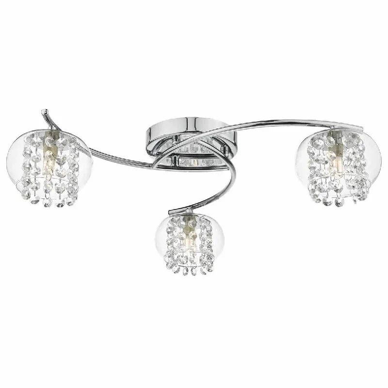 Outdoor - rated track lighting for patiosElma 3/6Lt Semi Flush Polished Chrome & Glass