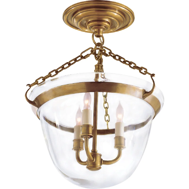 Industrial - style track lighting for loftsCountry Semi Flush Mount Bell Jar Lantern
