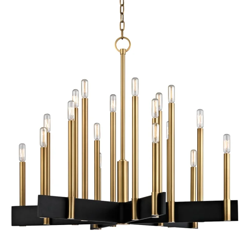 Industrial Lighting for Food Processing FactoriesAbrams 18 Lights Chandelier Brass finish Industrial Lighting for Food Processing FactoriesAbrams 18 Lights Chandelier Brass finish