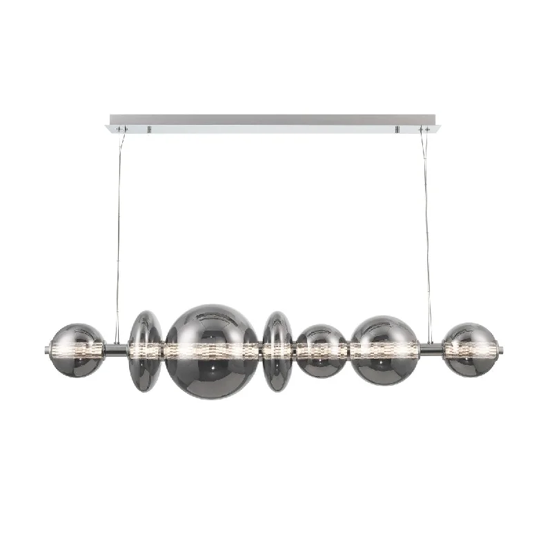 Industrial Lighting for Furniture FactoriesAtomo 56 in. LED Chandelier chrome Finish with Smoked Glass Industrial Lighting for Furniture FactoriesAtomo 56 in. LED Chandelier chrome Finish with Smoked Glass