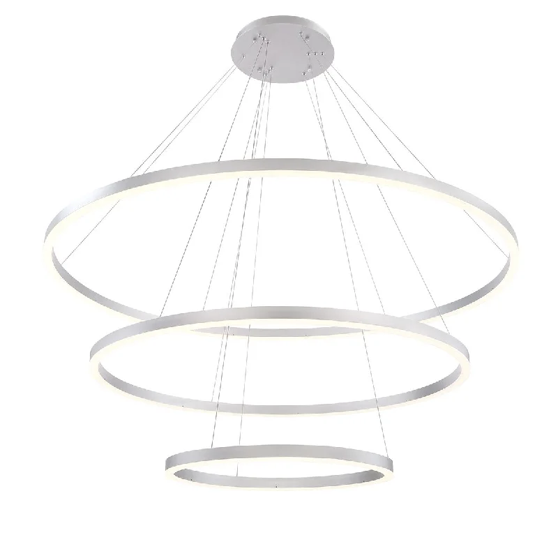 High - Bay LED Industrial Lighting for WarehousesSpunto 61 in. 3-tier LED Chandelier Silver Finish High - Bay LED Industrial Lighting for WarehousesSpunto 61 in. 3-tier LED Chandelier Silver Finish