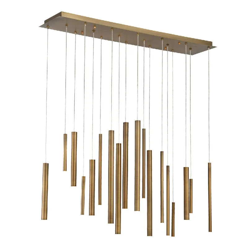Industrial Lighting for Textile MillsSantana 42 in. Linear LED Chandelier Brass Finish Industrial Lighting for Textile MillsSantana 42 in. Linear LED Chandelier Brass Finish