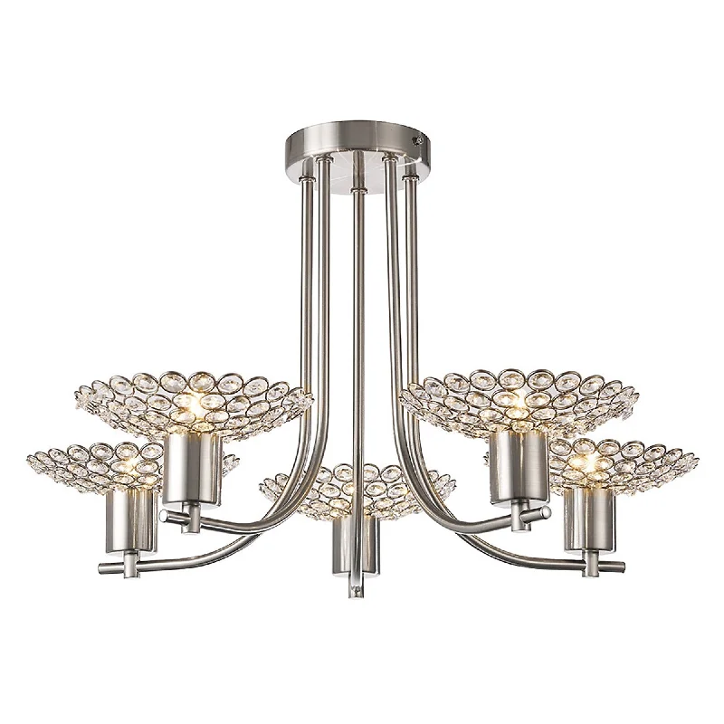 Smart track lighting with voice controlEllen Semi Ceiling 3/5Lt G9 Satin Nickel & Crystal/Satin Brass & Crystal Smart track lighting with voice controlEllen Semi Ceiling 3/5Lt G9 Satin Nickel & Crystal/Satin Brass & Crystal