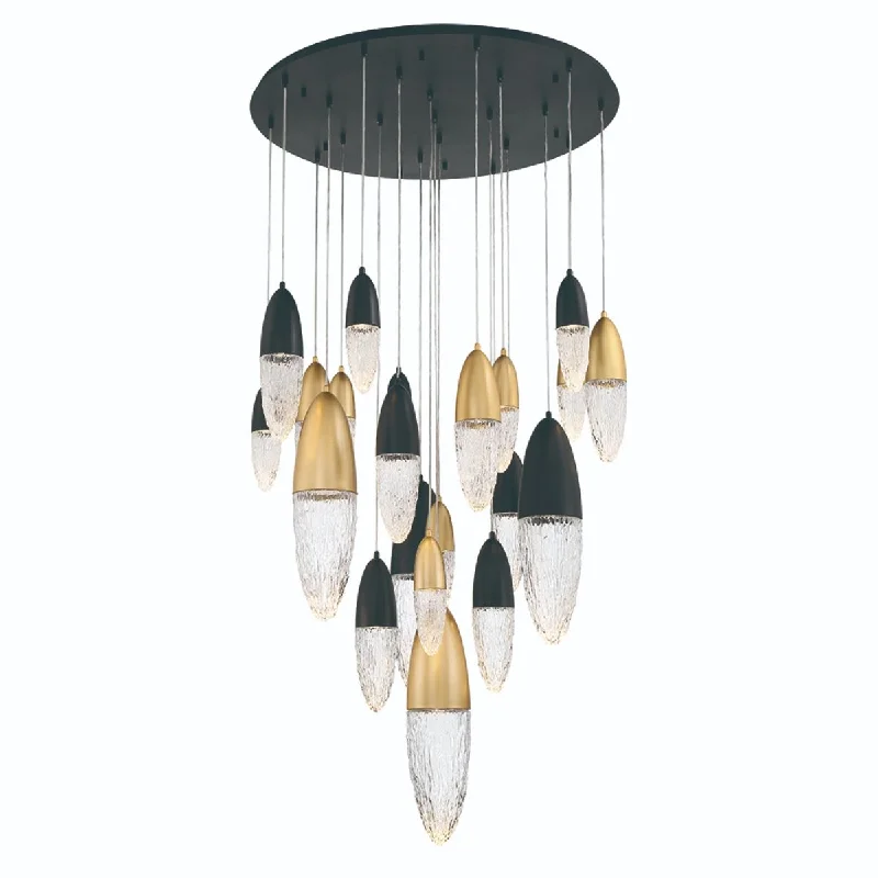 Color - Tunable Industrial Lighting for Special ApplicationsEcrou 40 in. 22 Lights LED Chandelier Matte Black & Gold Finish Color - Tunable Industrial Lighting for Special ApplicationsEcrou 40 in. 22 Lights LED Chandelier Matte Black & Gold Finish