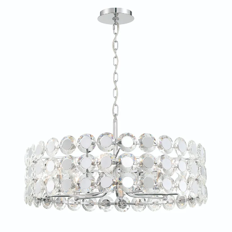 Industrial Exit Sign Lighting for Quick EvacuationPerrene 32 in. 8 Lights Chandelier Chrome Finish Industrial Exit Sign Lighting for Quick EvacuationPerrene 32 in. 8 Lights Chandelier Chrome Finish