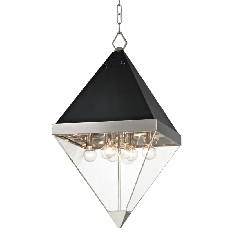 Industrial Lighting with High CRI (Color Rendering Index) for True Color PerceptionCollins 15 in. 8 Lights Pendant Light Polished Nickel Finish Industrial Lighting with High CRI (Color Rendering Index) for True Color PerceptionCollins 15 in. 8 Lights Pendant Light Polished Nickel Finish