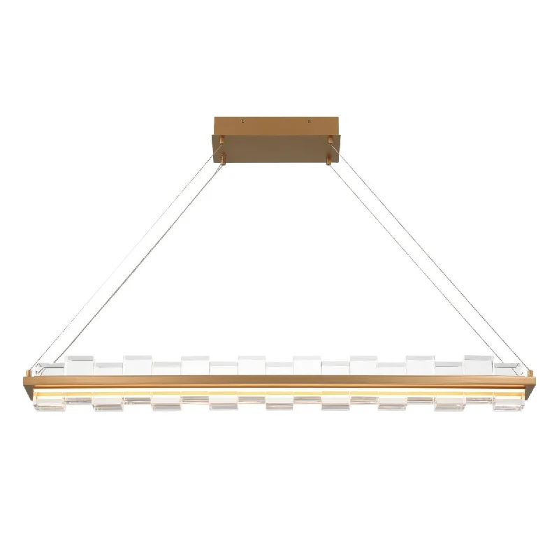 Industrial Exit Sign Lighting for Quick EvacuationBruco 45 in. 2 Lights LED Chandelier gold Finish Industrial Exit Sign Lighting for Quick EvacuationBruco 45 in. 2 Lights LED Chandelier gold Finish
