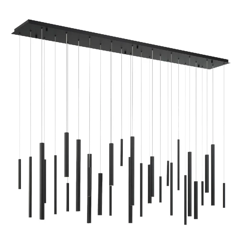 Industrial Lighting for Woodworking FactoriesSantana 72 in. 30 Lights LED Chandelier black Finish Industrial Lighting for Woodworking FactoriesSantana 72 in. 30 Lights LED Chandelier black Finish