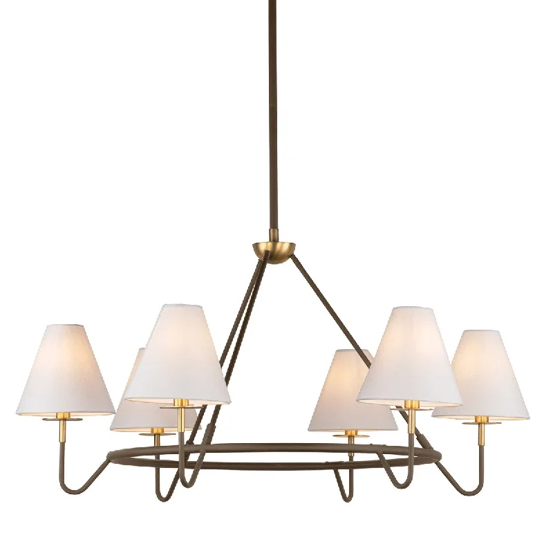 Industrial Area Lighting for Large Open SpacesPolly Six Light Chandelier