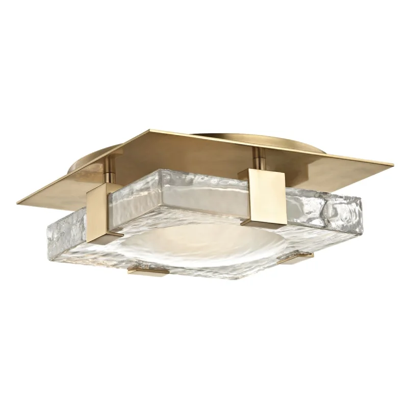 Low - Bay Industrial Lighting Fixtures for Small FactoriesBourne 11 in. LED Semi-flush Mount Light Brass finish Low - Bay Industrial Lighting Fixtures for Small FactoriesBourne 11 in. LED Semi-flush Mount Light Brass finish