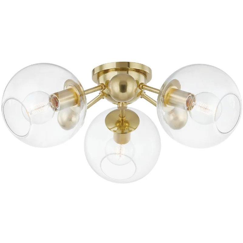 Dust - Resistant Industrial Lighting for Dirty WorkspacesAbbott 25 in. 3 Lights Semi flush Mount Light Brass finish Dust - Resistant Industrial Lighting for Dirty WorkspacesAbbott 25 in. 3 Lights Semi flush Mount Light Brass finish