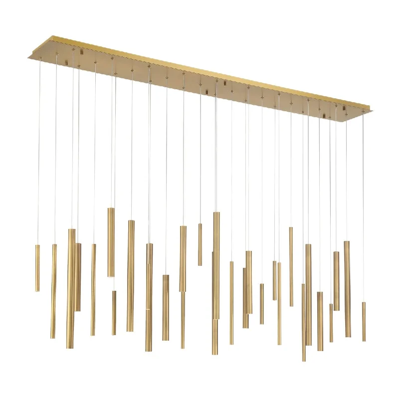 Industrial Lighting for Printing Press FacilitiesSantana 72 in. 30 Lights LED Chandelier antique brass Finish Industrial Lighting for Printing Press FacilitiesSantana 72 in. 30 Lights LED Chandelier antique brass Finish