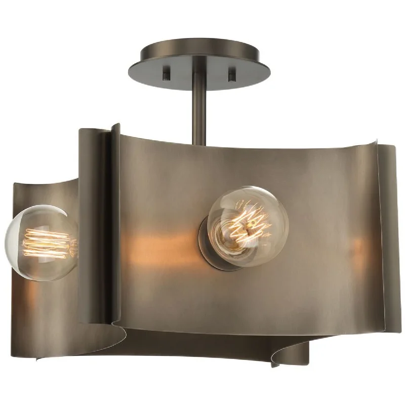 Dimmable Industrial Lighting for Ambiance ControlMetaollo 17 in. 4 Lights Semi Flush Mount Light Nickel finish Dimmable Industrial Lighting for Ambiance ControlMetaollo 17 in. 4 Lights Semi Flush Mount Light Nickel finish