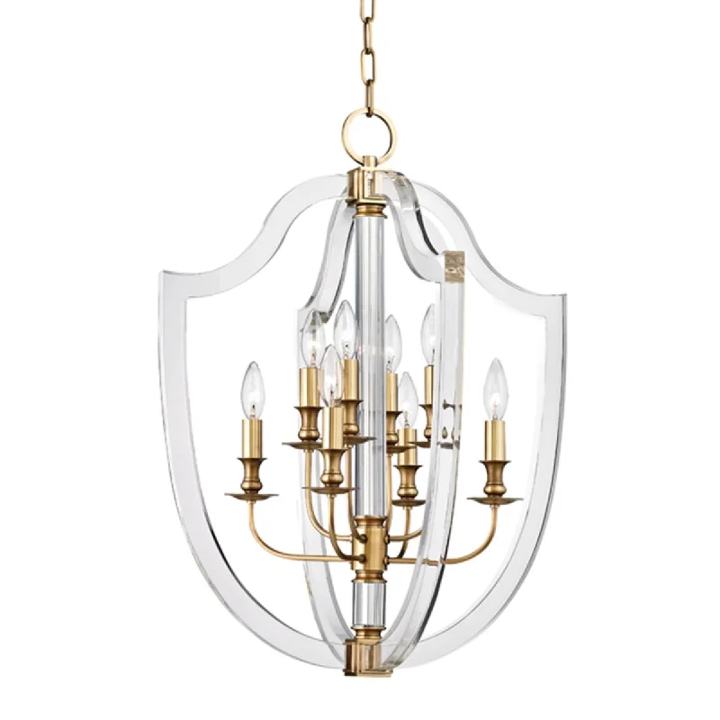 Dimmable Industrial Lighting for Ambiance ControlArietta 21 in. 8 Lights Chandelier Brass Finish