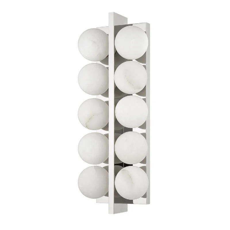 Industrial Task Lighting for Precision WorkstationsEmille 18 in. 10 lights LED Wall Sconce polished nickel Finish Industrial Task Lighting for Precision WorkstationsEmille 18 in. 10 lights LED Wall Sconce polished nickel Finish