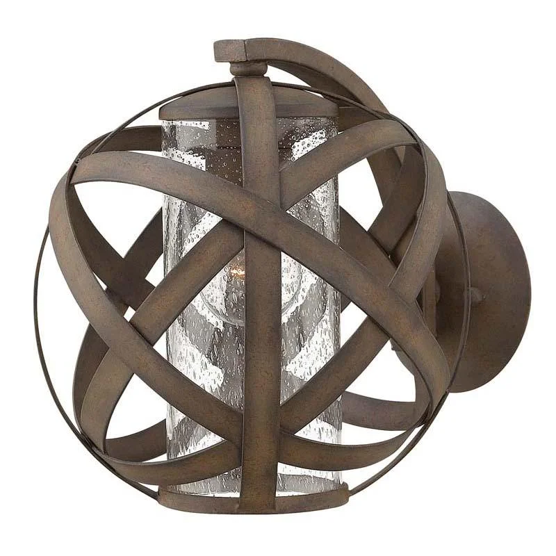 Track lighting for illuminating dining tablesleather wall lamps with a distressed texture for a rugged and stylish lookHinkley 29700VI Outdoor Carson Vintage Iron Wall Light