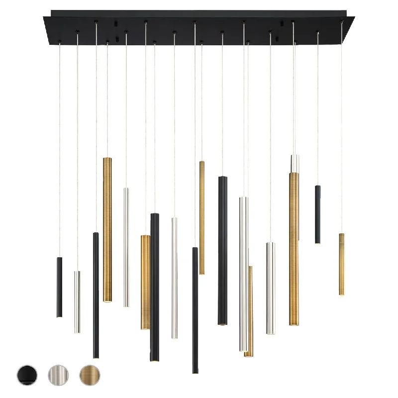 Industrial Exit Sign Lighting for Quick EvacuationSantana 42 in. Linear LED Chandelier Black & Brass & Nickel Industrial Exit Sign Lighting for Quick EvacuationSantana 42 in. Linear LED Chandelier Black & Brass & Nickel