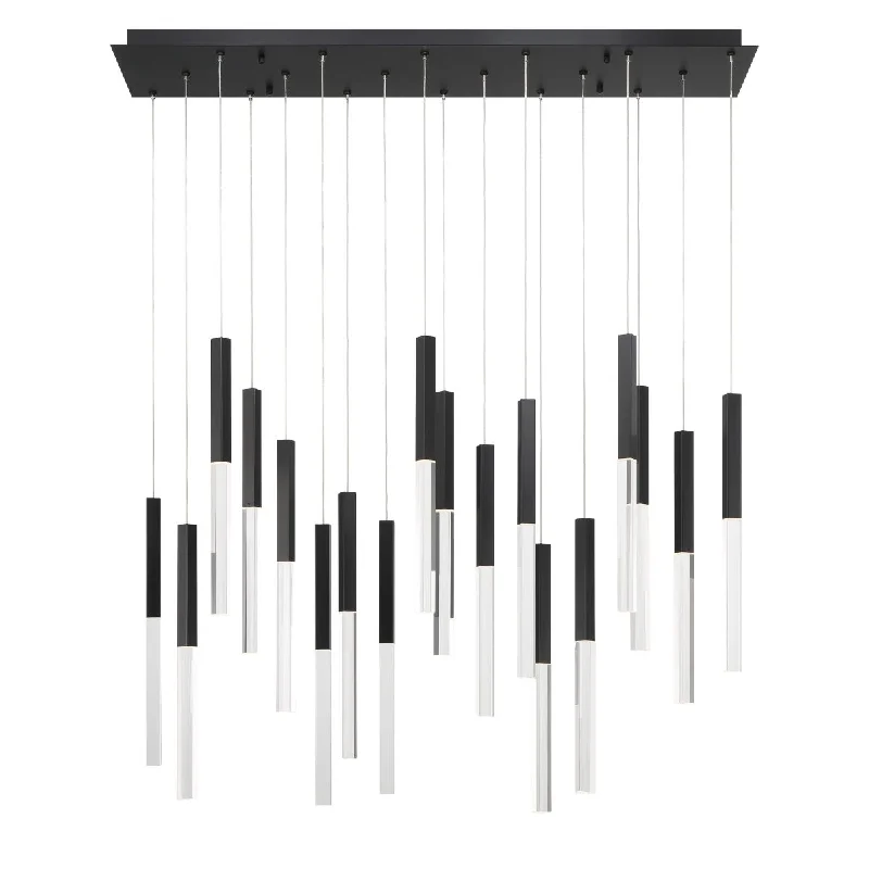 Industrial Lighting for Woodworking FactoriesBenicio 42 in. 18 Lights LED Chandelier black Finish Industrial Lighting for Woodworking FactoriesBenicio 42 in. 18 Lights LED Chandelier black Finish
