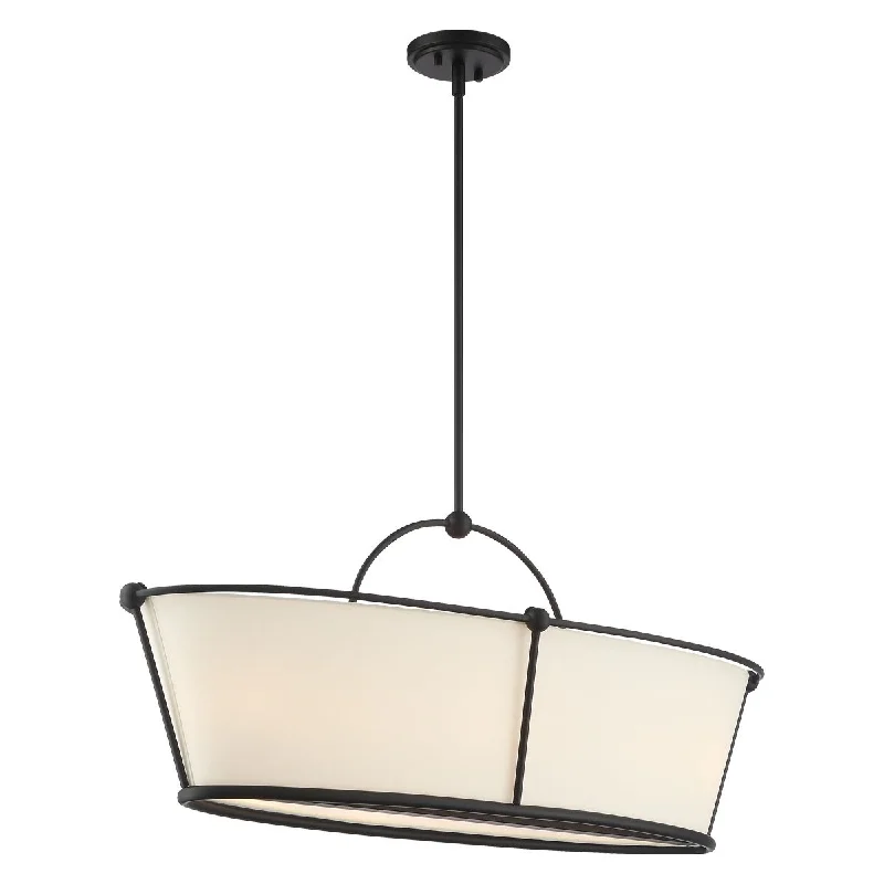 Industrial Ceiling - Mounted Lighting for Assembly PlantsPulito 38 in. 6 Lights Pendant Light Black finish Industrial Ceiling - Mounted Lighting for Assembly PlantsPulito 38 in. 6 Lights Pendant Light Black finish