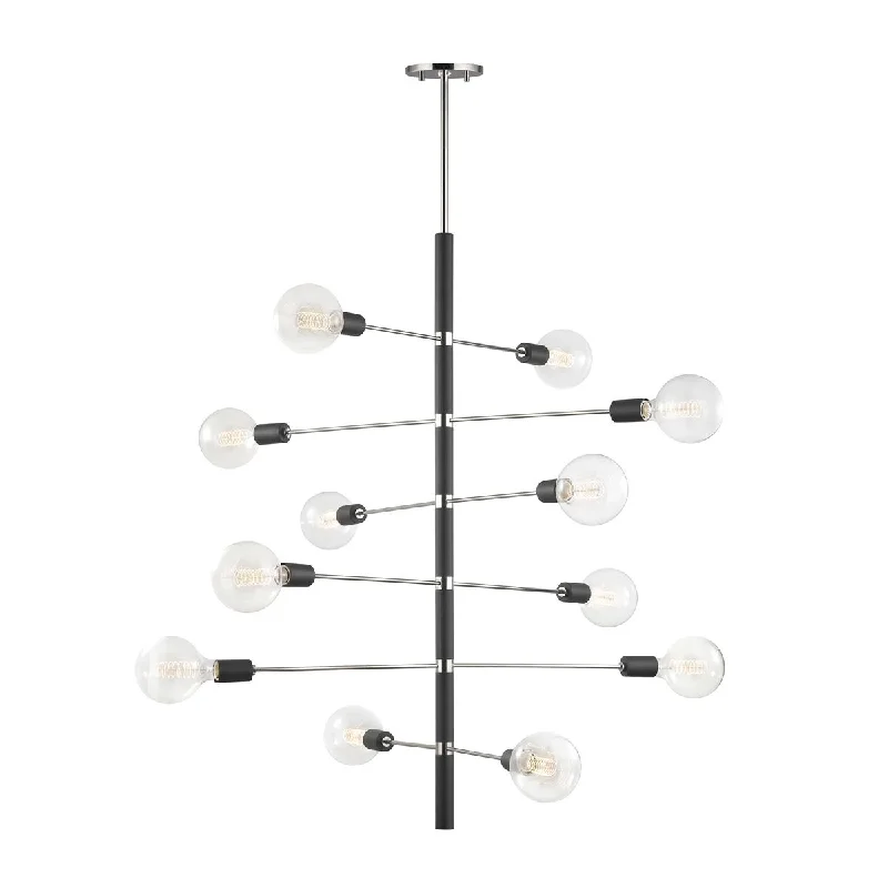 Dust - Resistant Industrial Lighting for Dirty WorkspacesAsrid 12 Lights Chandelier Polished Nickel & Black finish