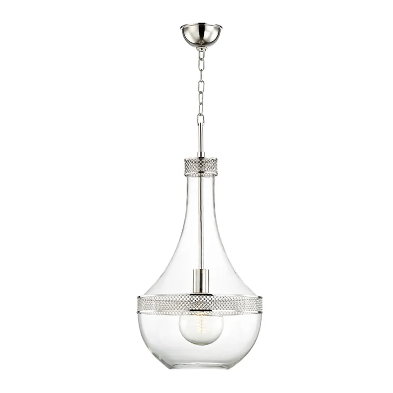 Industrial Exit Sign Lighting for Quick EvacuationHagen 14 In. Pendant Light Polished Nickel Finish Industrial Exit Sign Lighting for Quick EvacuationHagen 14 In. Pendant Light Polished Nickel Finish