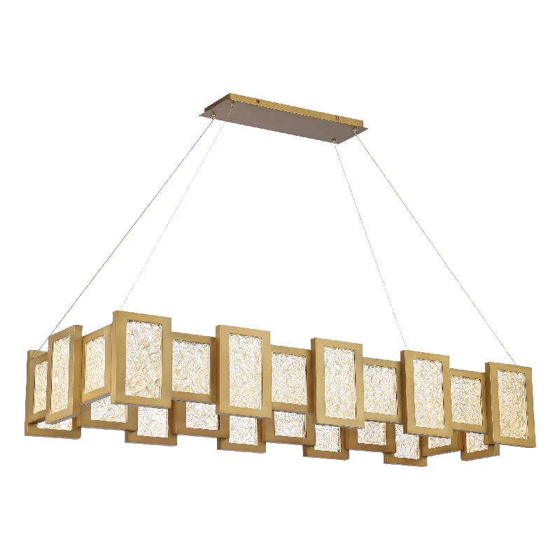 Track lighting for illuminating dining tablesFury Rectangular Chandelier