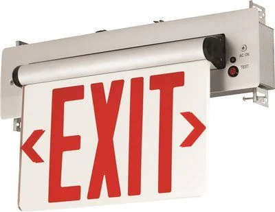 Track lighting for replacing old fluorescent fixturesCompass Led Exit Sign With Battery Red Letters Brushed Aluminum Recessed Mount Single Face Track lighting for replacing old fluorescent fixturesCompass Led Exit Sign With Battery Red Letters Brushed Aluminum Recessed Mount Single Face