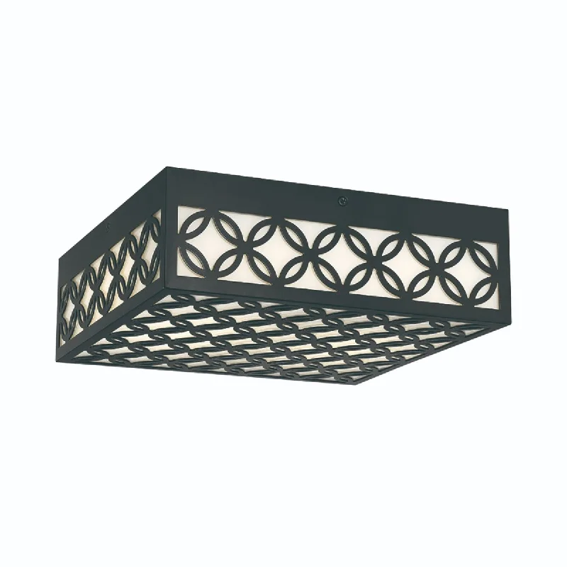 Dust - Resistant Industrial Lighting for Dirty WorkspacesClover 12 In. LED Outdoor Flush Mount Black finish Dust - Resistant Industrial Lighting for Dirty WorkspacesClover 12 In. LED Outdoor Flush Mount Black finish