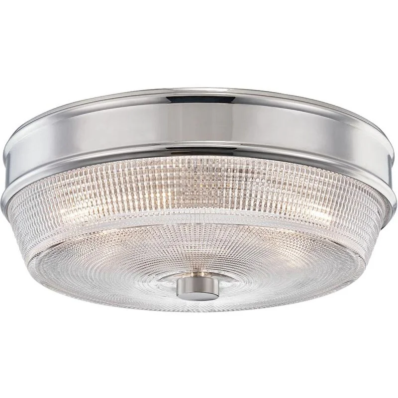 Energy - Efficient Industrial Lighting for Cost - SavingsLacey 10 in. 2 Lights Flush Mount Light Polished Nickel Finish
