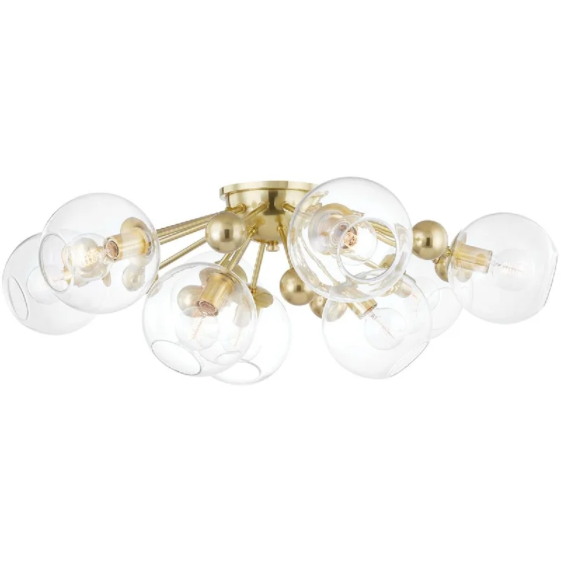 Adjustable Industrial Lighting for Flexible IlluminationAbbott 42 in. 9 Lights Semi flush Mount Light Brass finish
