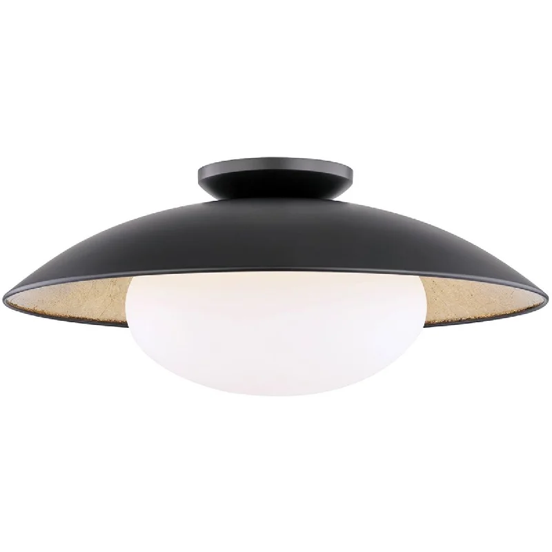 Industrial Lighting for Textile MillsCadence 21 in. Semi flush Mount Light Black & Gold finish Industrial Lighting for Textile MillsCadence 21 in. Semi flush Mount Light Black & Gold finish