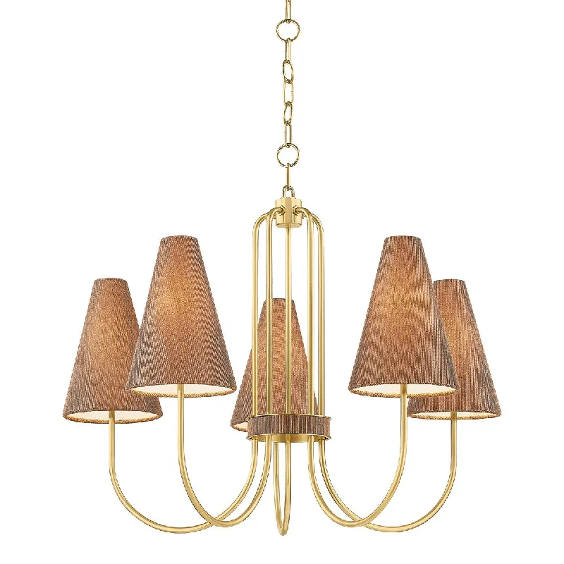 Industrial Lighting for Printing Press FacilitiesJessel Five Light Chandelier