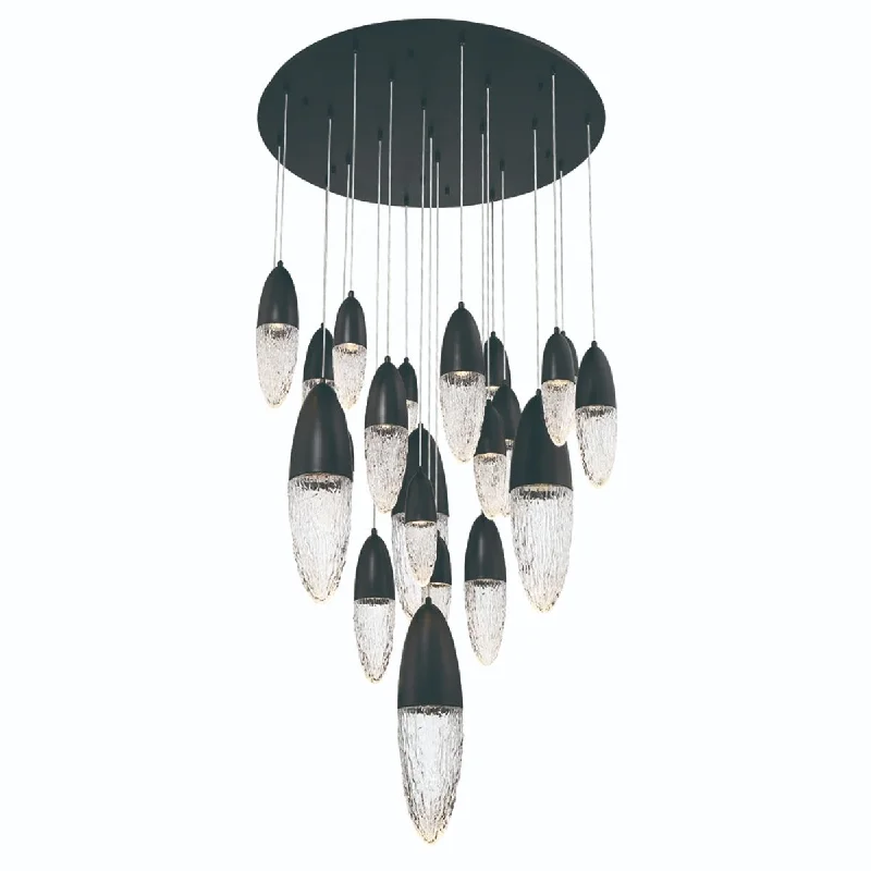 Industrial Lighting for Automotive Manufacturing PlantsEcrou 40 in. 22 Lights LED Chandelier Matte Black Finish Industrial Lighting for Automotive Manufacturing PlantsEcrou 40 in. 22 Lights LED Chandelier Matte Black Finish