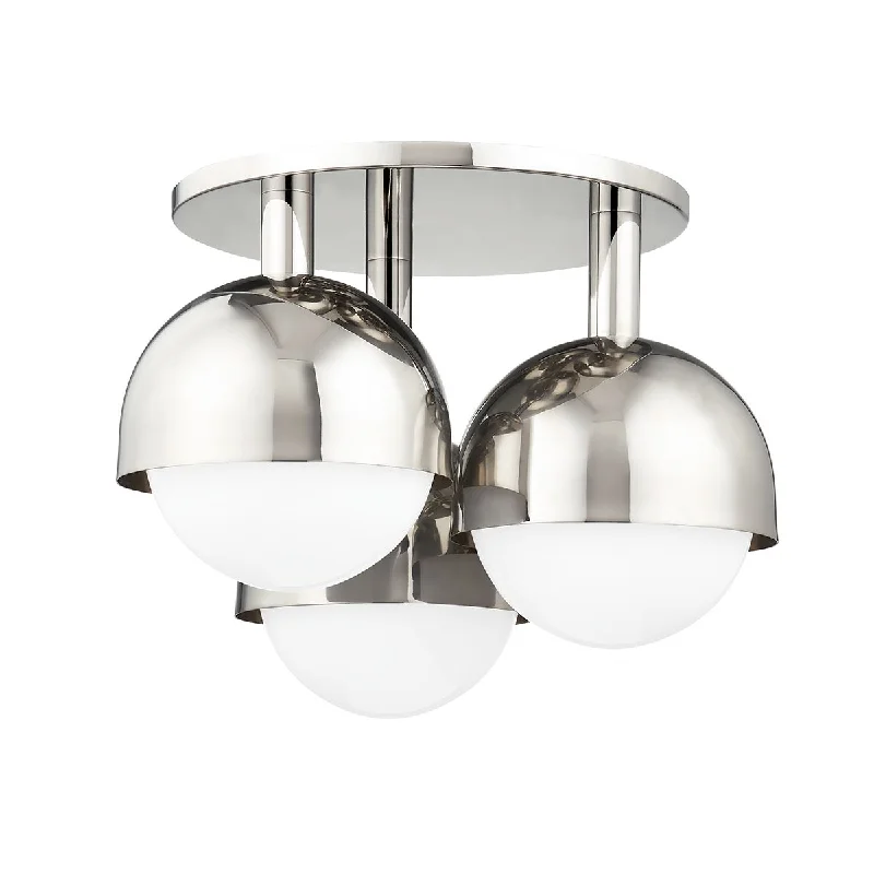 Industrial Lighting for Furniture FactoriesFoster 19 in. 3 lights Semi flush Mount Light Polished Nickel finish Industrial Lighting for Furniture FactoriesFoster 19 in. 3 lights Semi flush Mount Light Polished Nickel finish