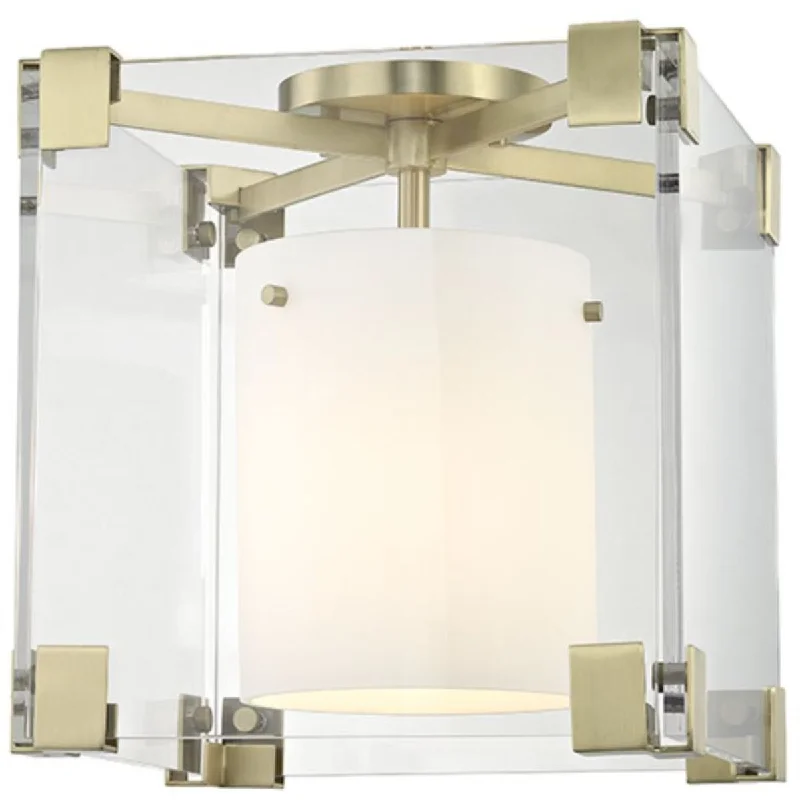 Industrial Area Lighting for Large Open SpacesAchilles 13 in. Flush Mount Light Brass Finish Industrial Area Lighting for Large Open SpacesAchilles 13 in. Flush Mount Light Brass Finish