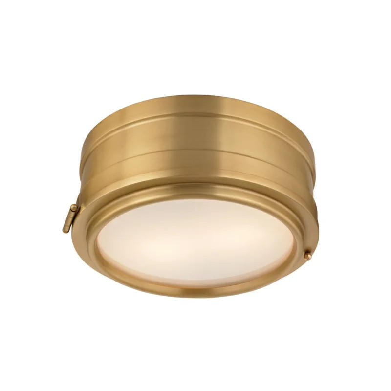 Corrosion - Resistant Industrial Lighting for Coastal FactoriesRye 11 in. 2 Lights Flush Mount Light Brass Finish Corrosion - Resistant Industrial Lighting for Coastal FactoriesRye 11 in. 2 Lights Flush Mount Light Brass Finish