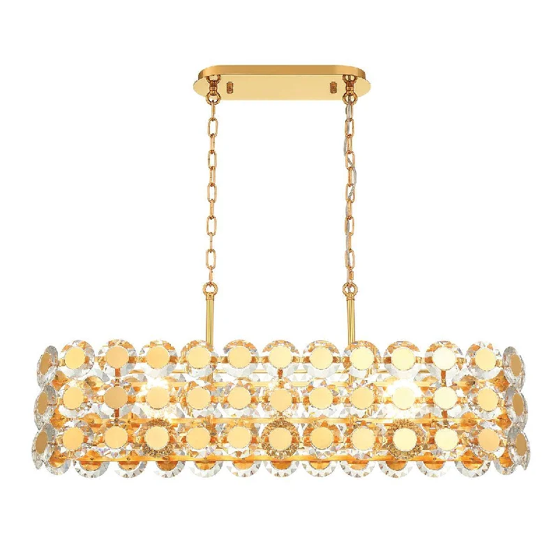 Corrosion - Resistant Industrial Lighting for Coastal FactoriesPerrene 40 In. 8 Lights Chandelier Gold Finish Corrosion - Resistant Industrial Lighting for Coastal FactoriesPerrene 40 In. 8 Lights Chandelier Gold Finish