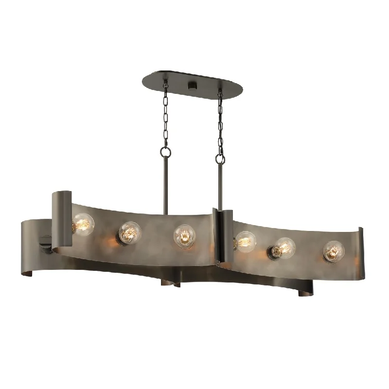 Industrial Ceiling - Mounted Lighting for Assembly PlantsMetallo 48 in. 12 Lights Chandelier Vintage Nickel Finish Industrial Ceiling - Mounted Lighting for Assembly PlantsMetallo 48 in. 12 Lights Chandelier Vintage Nickel Finish