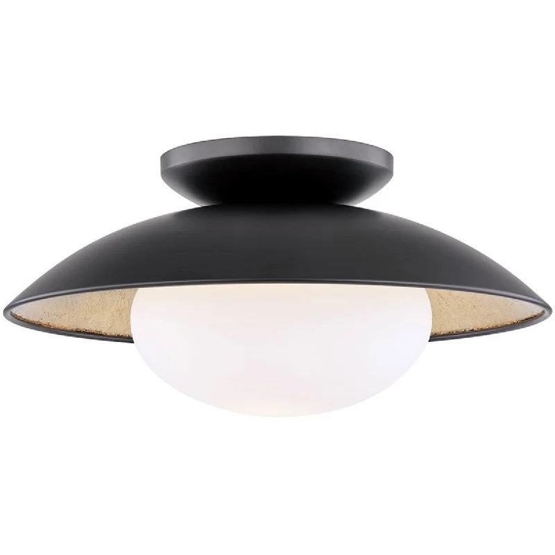 Industrial Ceiling - Mounted Lighting for Assembly PlantsCadence 14 in. Semi flush Mount Light Black & Gold finish Industrial Ceiling - Mounted Lighting for Assembly PlantsCadence 14 in. Semi flush Mount Light Black & Gold finish