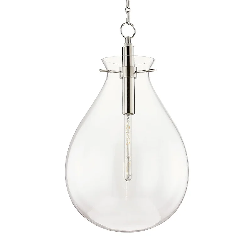 Industrial Wall - Mounted Lighting for Workshop WallsIvy 18 In. LED Pendant Light Polished Nickel Finish Industrial Wall - Mounted Lighting for Workshop WallsIvy 18 In. LED Pendant Light Polished Nickel Finish