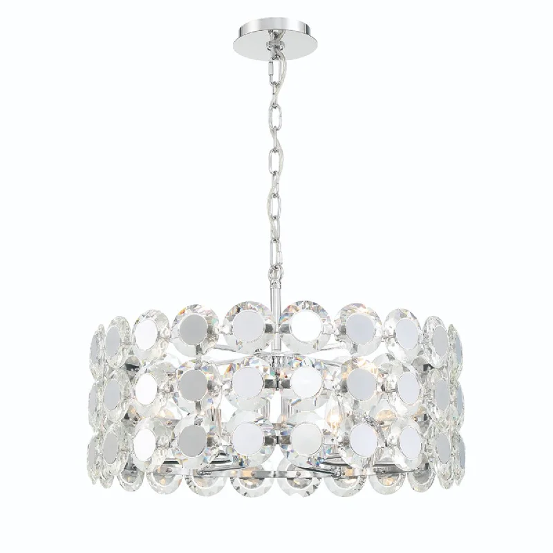 Industrial Lighting for Furniture FactoriesPerrene 24 in. 6 Lights Chandelier Chrome Finish Industrial Lighting for Furniture FactoriesPerrene 24 in. 6 Lights Chandelier Chrome Finish