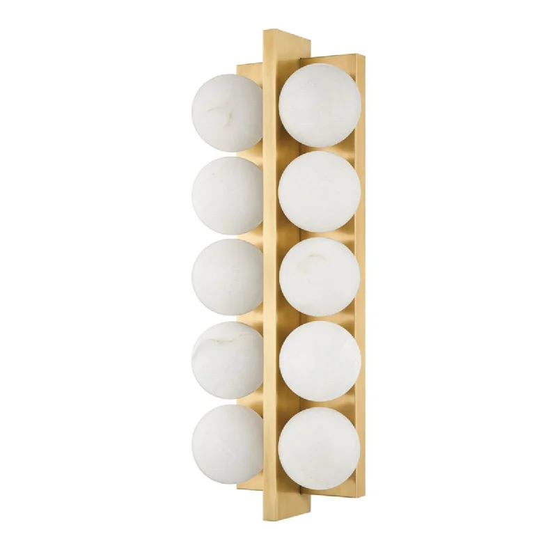 Shock - Resistant Industrial Lighting for Vibrating Machinery AreasEmille 18 in. 10 lights LED Wall Sconce vintage brass Finish Shock - Resistant Industrial Lighting for Vibrating Machinery AreasEmille 18 in. 10 lights LED Wall Sconce vintage brass Finish