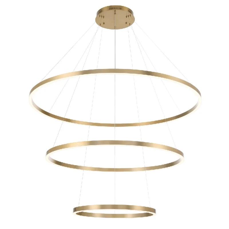 Durable Industrial Lighting for Harsh EnvironmentsSpunto 61 in. 3-Tier LED Chandelier gold Finish Durable Industrial Lighting for Harsh EnvironmentsSpunto 61 in. 3-Tier LED Chandelier gold Finish
