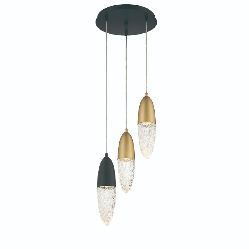 Low - Bay Industrial Lighting Fixtures for Small FactoriesEcrou 12 in. 3 Lights LED Chandelier Matte Black & Gold Finish Low - Bay Industrial Lighting Fixtures for Small FactoriesEcrou 12 in. 3 Lights LED Chandelier Matte Black & Gold Finish