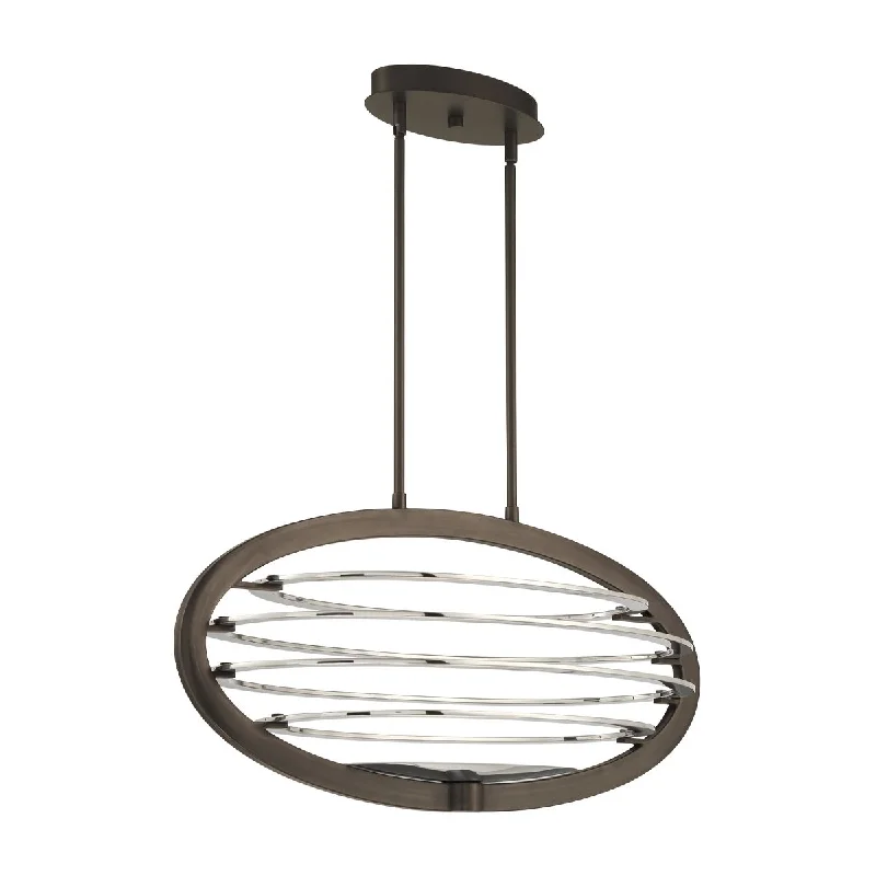 Dust - Resistant Industrial Lighting for Dirty WorkspacesOmbra 36 in. 2 Lights LED Chandelier Bronze Finish Dust - Resistant Industrial Lighting for Dirty WorkspacesOmbra 36 in. 2 Lights LED Chandelier Bronze Finish