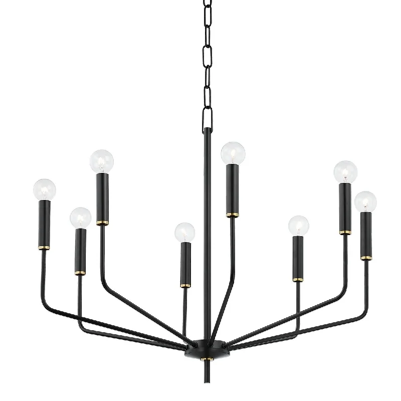 Industrial Lighting with High CRI (Color Rendering Index) for True Color PerceptionBailey 8 Lights Chandelier Brass & Black finish Industrial Lighting with High CRI (Color Rendering Index) for True Color PerceptionBailey 8 Lights Chandelier Brass & Black finish