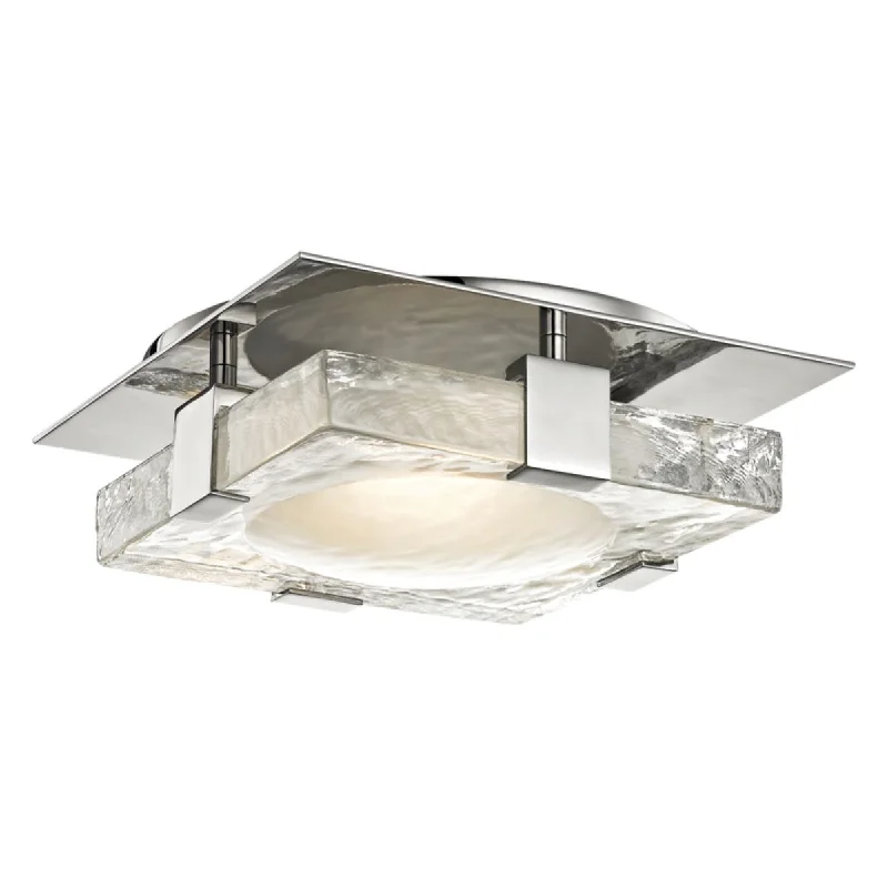 Dimmable Industrial Lighting for Ambiance ControlBourne 11 in. LED Semi-flush Mount Light Polished Nickel finish Dimmable Industrial Lighting for Ambiance ControlBourne 11 in. LED Semi-flush Mount Light Polished Nickel finish