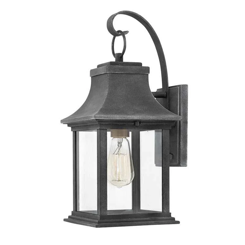 Track lighting for modernizing traditional interiorsart deco wall lamps with geometric patterns for a retro - inspired bathroomHinkley 2930DZ Outdoor Adair Aged Zinc Wall Light