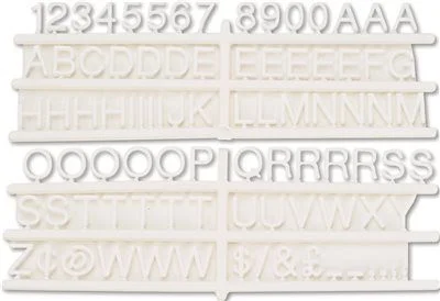 Track lighting for illuminating dining tablesTabbee Sign Characters Tab White 3/4 Inch H 258/Set